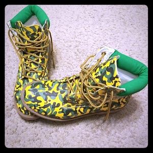 Green Army Glitter Boots